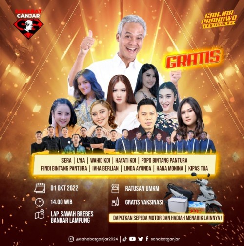 Ganjar Pranowo Festival Hadir Di Lapangan Sawah Brebes Bandar Lampung