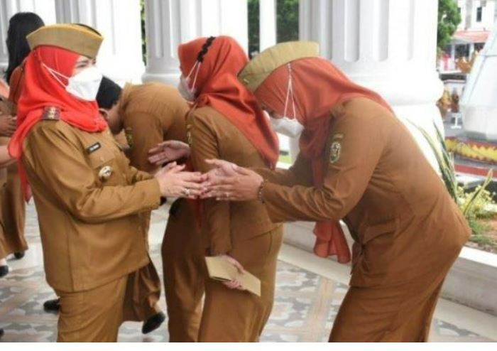 Walikota eva dwiana gelar acara Halal Bihalal setelah cuti bersama Hari Raya Idul Fitri 1445 H 