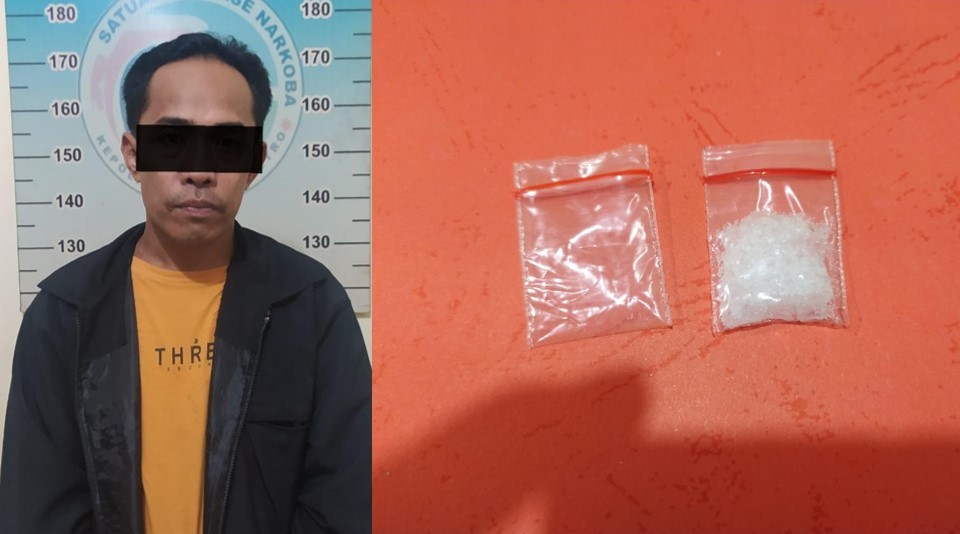Seorang Pria Dibekuk polres metro polda lampung Saat Akan Menggunakan Sabu