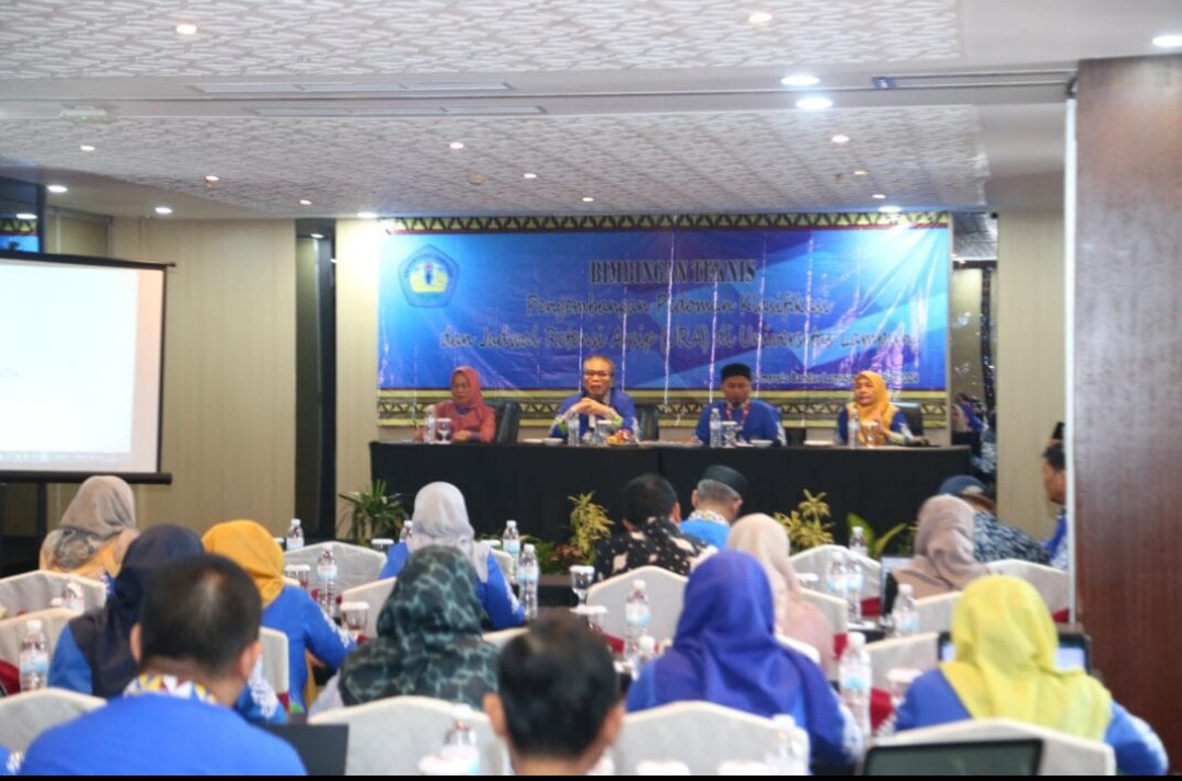 UPT Kearsipan Unila Gelar Bimtek Pengembangan Pedoman Klasifikasi dan JRA