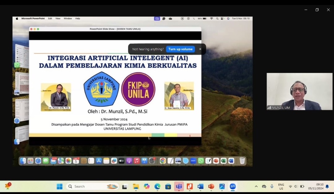 Mengajar Dosen Tamu : Integrasi Artificial Intelligence dalam Pendidikan Kimia