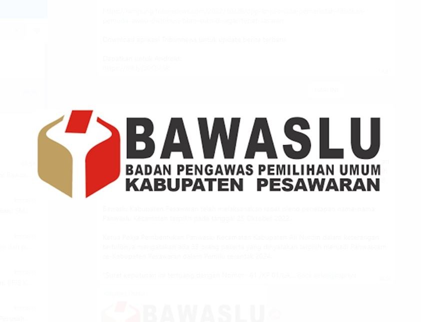 Persiapan Pemilu, Bawaslu Pesawaran Umumkan Anggota Panwascam 