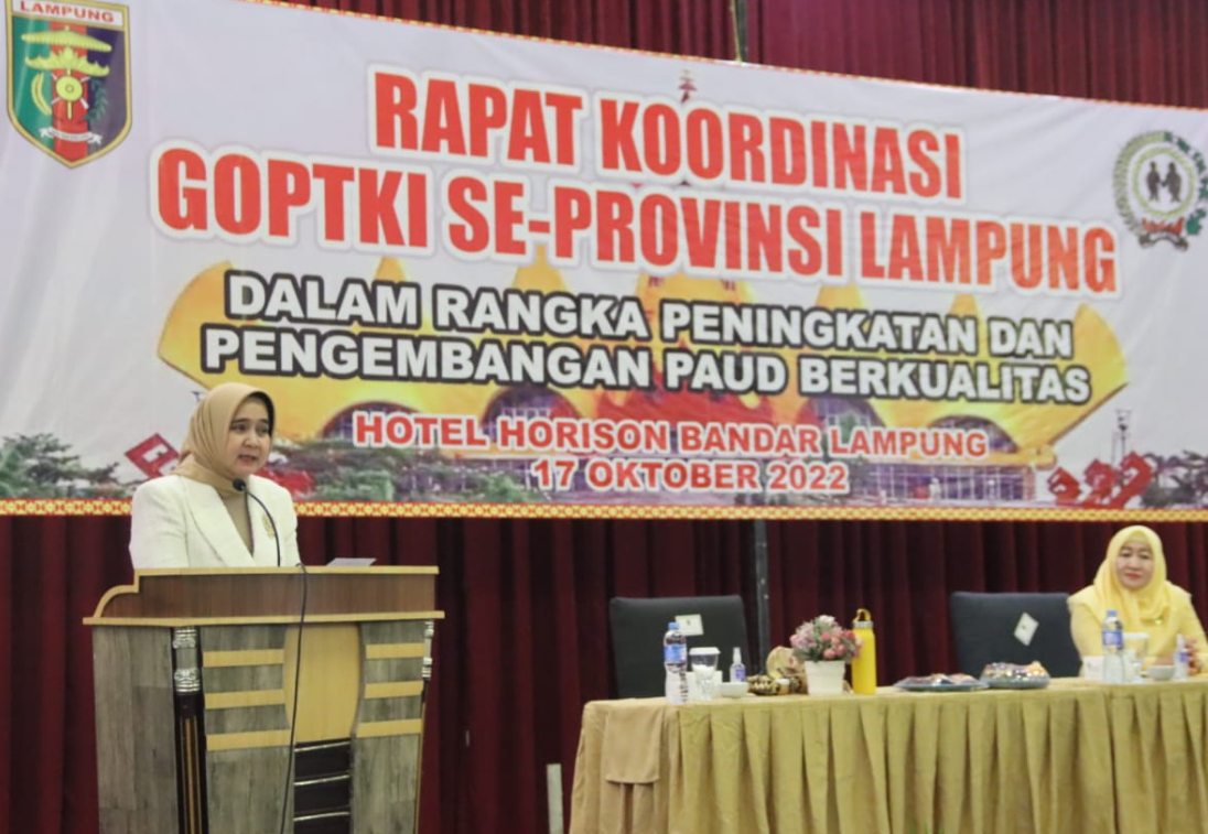 Riana Sari Arinal Buka Rapat koordinasi  GOPTKI Seluruh Kabupaten dan Kota se Provinsi Lampung